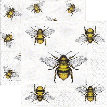 SERWETKA do decoupage 33x33cm - Flying bees pszczoły