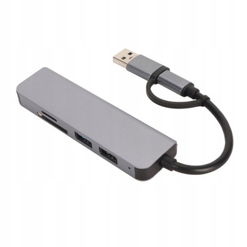 Hub USB 3.0 5 w 1 3 karty pamięci USB Porty kart