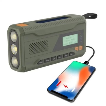 Портативный уличный солнечный фонарик SOS класса Bluetooth DAB FM-радио