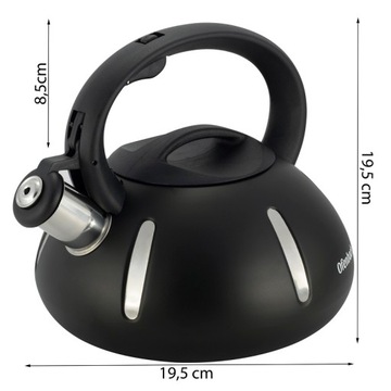 СТАЛЬНОЙ ЧАЙНИК СО СВИСТОКОМ ДЛЯ ГАЗА 2,5 Л OFENBACH