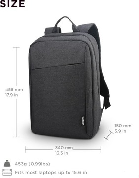 РЮКЗАК ДЛЯ НОУТБУКА LENOVO 15,6 ДЮЙМА, ЧЕРНЫЙ