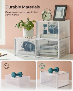 Ящик Songmics 25 x 35 x 18,5 см 0л белый, прозрачный
