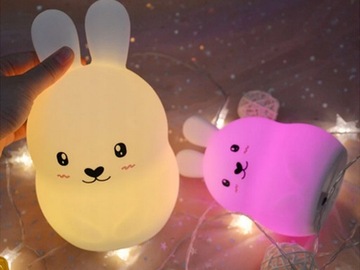 Ночной светильник SOFT RABBIT для детей, красочный СИЛИКОНОВЫЙ RGB светодиодный пульт дистанционного управления
