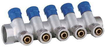РАСПРЕДЕЛИТЕЛЬ X-HOME PEX 1” x 16 мм 9 КОНТУРОВ ХОЛОДНОЙ ВОДЫ 4 КОНТУРА ГОРЯЧЕЙ ВОДЫ