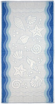 GRENO Ręcznik FLORA OCEAN NIEBIESKI 50x100