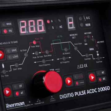 SHERMAN TIG 200 GD PULS AC DC MMA ИНВЕРТОРНЫЙ СВАРОЧНЫЙ АППАРАТ 200A 230V ALU IGBT