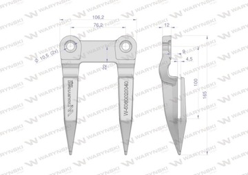Закаленный байонет с двумя пальцами Bizon Rekord 5060020040 5020040R Waryński