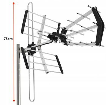 ANTENA Kierunkowa TV Naziemnej DVB-T2 MUXy 4K HD Filtr LTE 80km + KABEL 20m