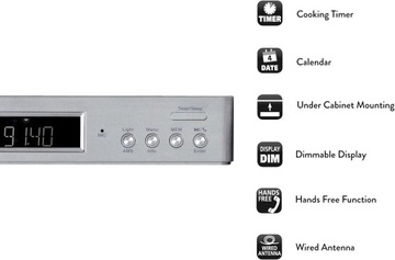 Radio kuchenne podszafkowe DAB+ FM BT RDS LED