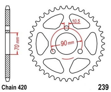 ZĘBATKA TYLNA 47 HONDA CR 80 MB 50 80 MBX 50 75