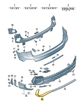 фото thumb №1, Планка декоративная заднего бампера левая audi q3 aso