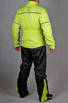 Kombinezon przeciwdeszczowy motocyklowy HUSAR RAIN r. L czarno-żółty fluo