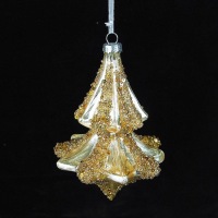 РОЖДЕСТВЕНСКИЕ ШАРЫ, СТЕКЛЯННЫЕ ФОРМЫ, ЗОЛОТО, 15 см