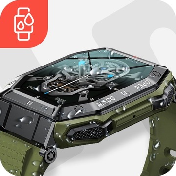 SMARTWATCH МУЖСКИЕ ВОЕННЫЕ ЧАСЫ ЗВОНКИ МНОГОФУНКЦИОНАЛЬНОЕ МЕНЮ ЧАСОВ PL
