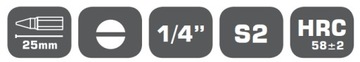 PROLINE Биты плоские 1/4