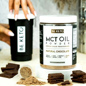 KETO OLEJ MCT Z Kokosa W Proszku BeKeto CZEKOLADA 300g Lekkostrawny