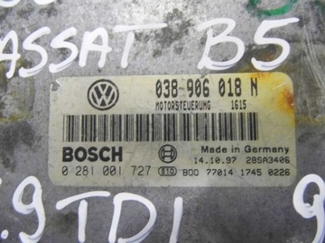 фото thumb №5, Passat b5 1.9tdi 98' комп'ютер блок керування двигуна 038906018n