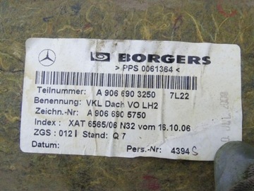 фото thumb №6, Mercedes sprinter w906 906 06-13 стеля дах h2 середній a9066903250