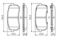 фото thumb №1, Bosch тормозные колодки тормозные задняя kia carnival ii sorento iii 2.0d-2.5