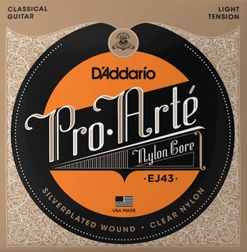 EJ43 PRO-ARTE Струны для классической гитары D'Addario Light Tension