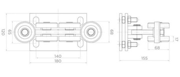 Коляска рулоны для скользящих ворот 80x80