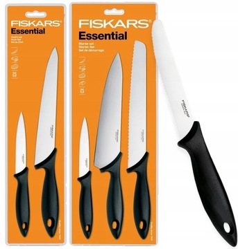 FISKARS ZESTAW KOMPLET 6x NOŻY KUCHENNYCH SZEFA DO OBIERANIA KROJENIA OSTRE