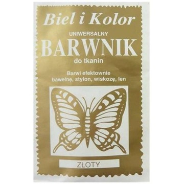 Barwnik do tkanin farba z motylem ZŁOTY