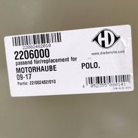 фото thumb №2, Капот кришка двигуна vw polo 5 6r v 09-17
