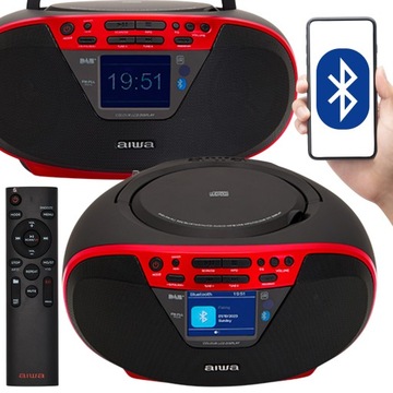 БУМБОКС Bluetooth 6ВТ РАДИОУСТРОЙСТВО CD FM AUX AIWA BBTU-500DAB/RD + ПУЛЬТ ДИСТАНЦИОННОГО УПРАВЛЕНИЯ