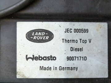 фото thumb №9, Отопление стояночный вебасто land rover discovery 3 l319 2004 jec000599