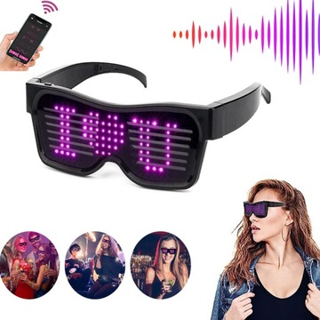 СВЕТЯЩИЕСЯ СВЕТОДИОДНЫЕ ОЧКИ BLUETOOTH МИГАЮЩИЕ ОЧКИUSB