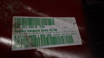 фото thumb №12, 8v4827933b 8v4827939 каркас спойлера кришки audi a3 червона y3u