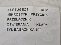 фото thumb №6, Peugeot rcz микровыключатель переключатель кнопка открывания крышки багажника задняя