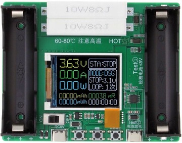 Тестер емкости аккумулятора 18650 USB-C