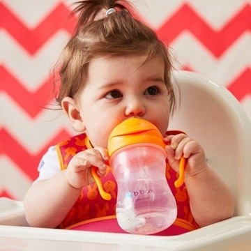 Бутылка для воды с трубочкой 240 мл оранжевая B.Box