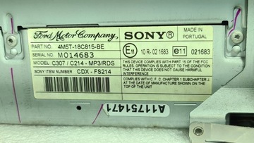 фото thumb №11, Радио sony mp3 cd ford focus mk2 c-max fiesta 4m5t18c815be + код исправные