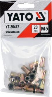 РУЧНАЯ ЗАКЛЕПКА YATO + ЗАКЛЕПНЫЕ ГАЙКИ M3–M8, 100 ШТ.