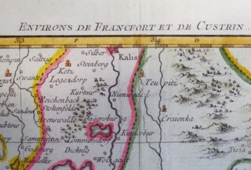 карта «Окрестности Франкфурта-на-Майне и Костшина» около 1760 г.