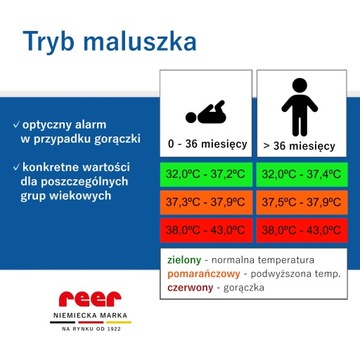 Электронный медицинский инфракрасный термометр 3в1 1сек Color EarTemp REER