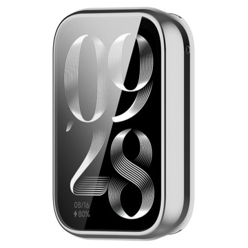 ETUI OBUDOWA 2W1 Z OSŁONĄ NA EKRAN DO XIAOMI MI BAND 8 PRO - SREBRNY