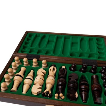 ТРАДИЦИОННЫЕ ДЕРЕВЯННЫЕ ШАХМАТЫ СО ВСТАВКАМИ 32см ПРОИЗВОДИТЕЛЬ Chess Made