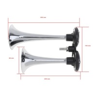 фото thumb №6, Клаксон автомобильный сигнал сигнал хром jak tir двойной 2 сигнальные трубы