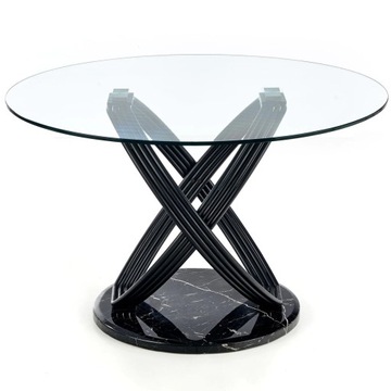 Круглый стеклянный стол Glamour OPTICO Black Marble