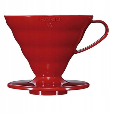 Капельная кофеварка Hario V60-02 красная + фильтр Hario V60-01 40 шт.