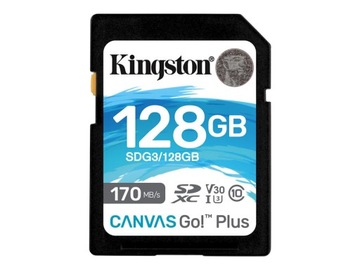 Карта памяти Kingston Canvas Go+ SD 170/90 МБ/с SDG3/128 ГБ