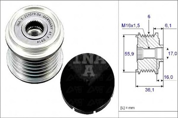фото thumb №2, Колесо ременное генератора volvo ina