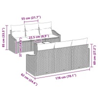 фото thumb №11, Vidaxl комплект sof з подушка з przechowywaniem 7 pcs чёрный polirattan
