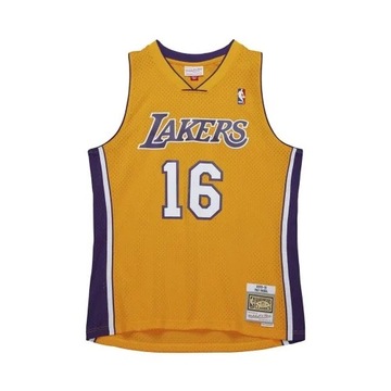 ФУТБОЛКА MITCHELL&NESS NBA GOLD JERSEY LAKERS 2009 PAU GASOL СВЕТЛО-ЗОЛОТАЯ - M