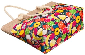 Duża torba damska shopper bag kolorowa torebka na suwak A4 pojemna