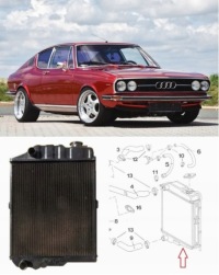 Радіатор audi 100 c1 f104 oe: 821121251a - wymieniony серцевина akg nowa!!! Зі Шроту, фото thumb